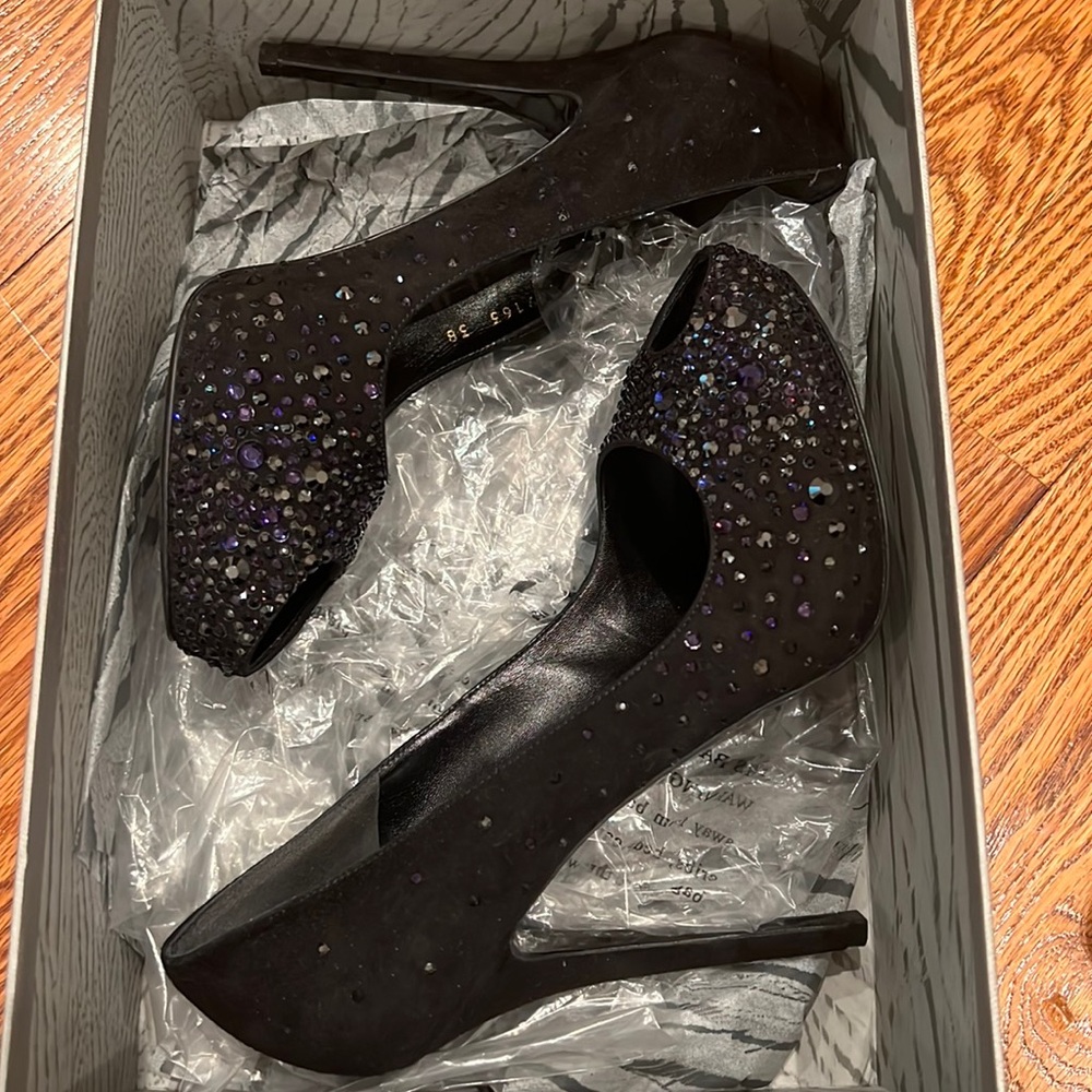 Alexander McQueen embellished Peep toe heel
